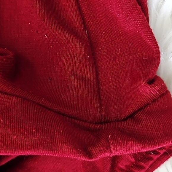 Maurices Dark Red Fold Over Turtleneck Short Sleeve Blouse - Picture 10 of 14